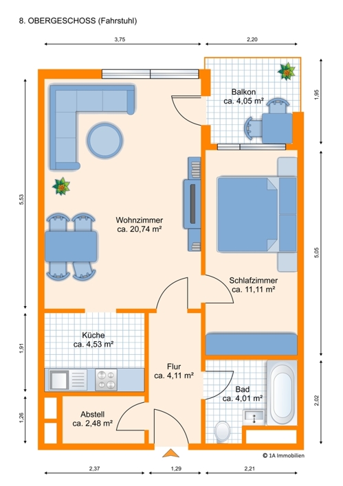 1A Immobilien Grundriss