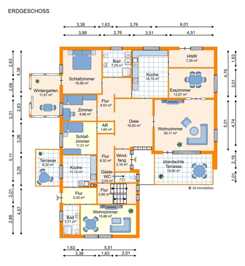 1A Immobilien Grundriss