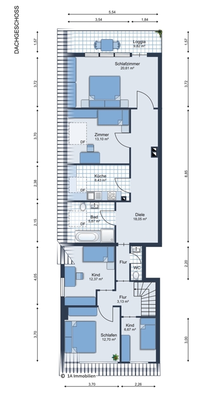 1A Immobilien Grundriss