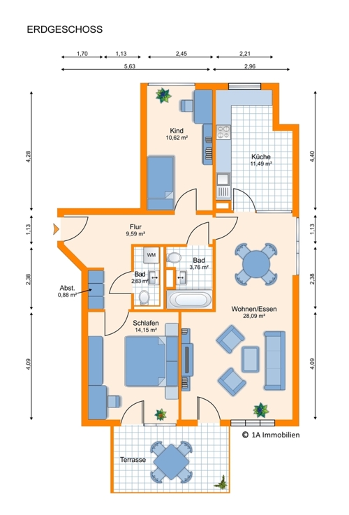 1A Immobilien Grundriss