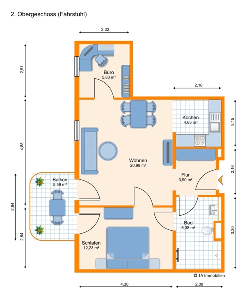 1A Immobilien Grundriss