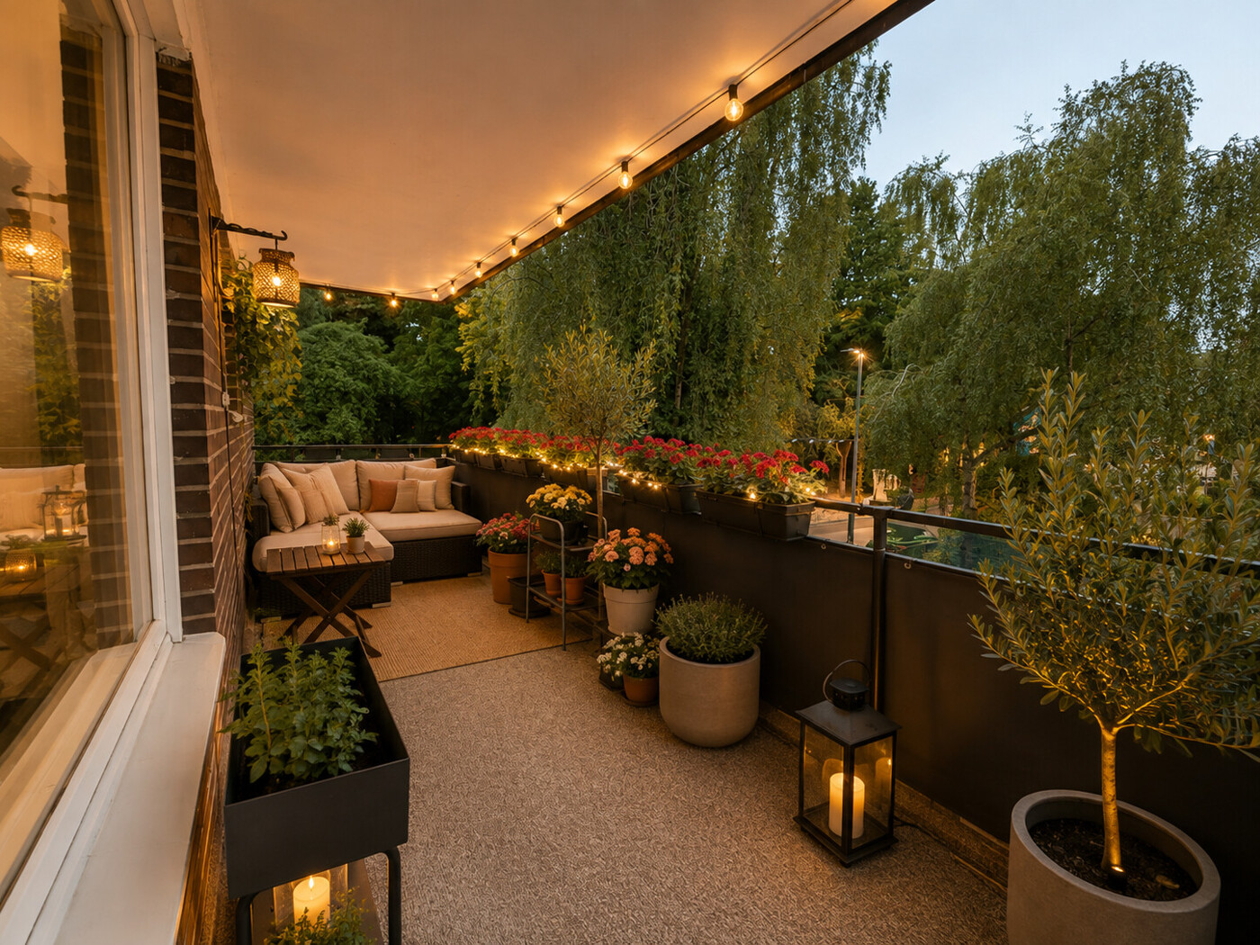 Balkon am Abend
