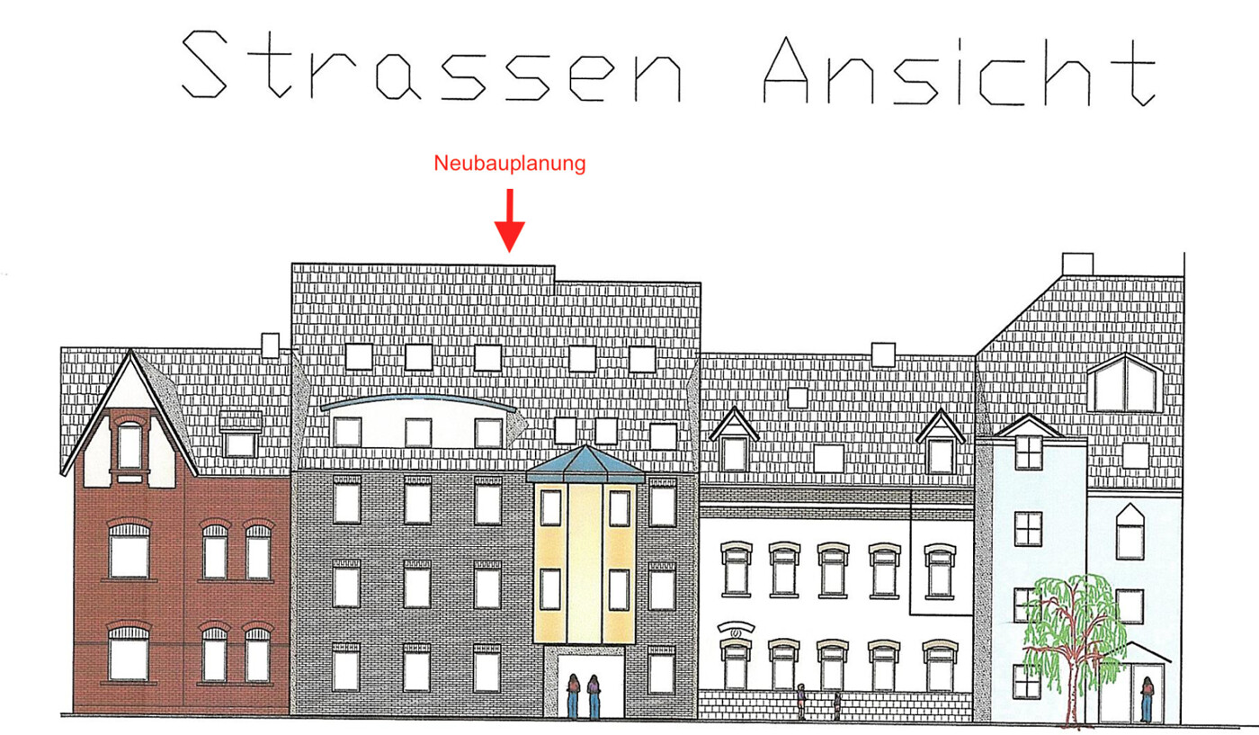 Straßenansicht Neubauplanung