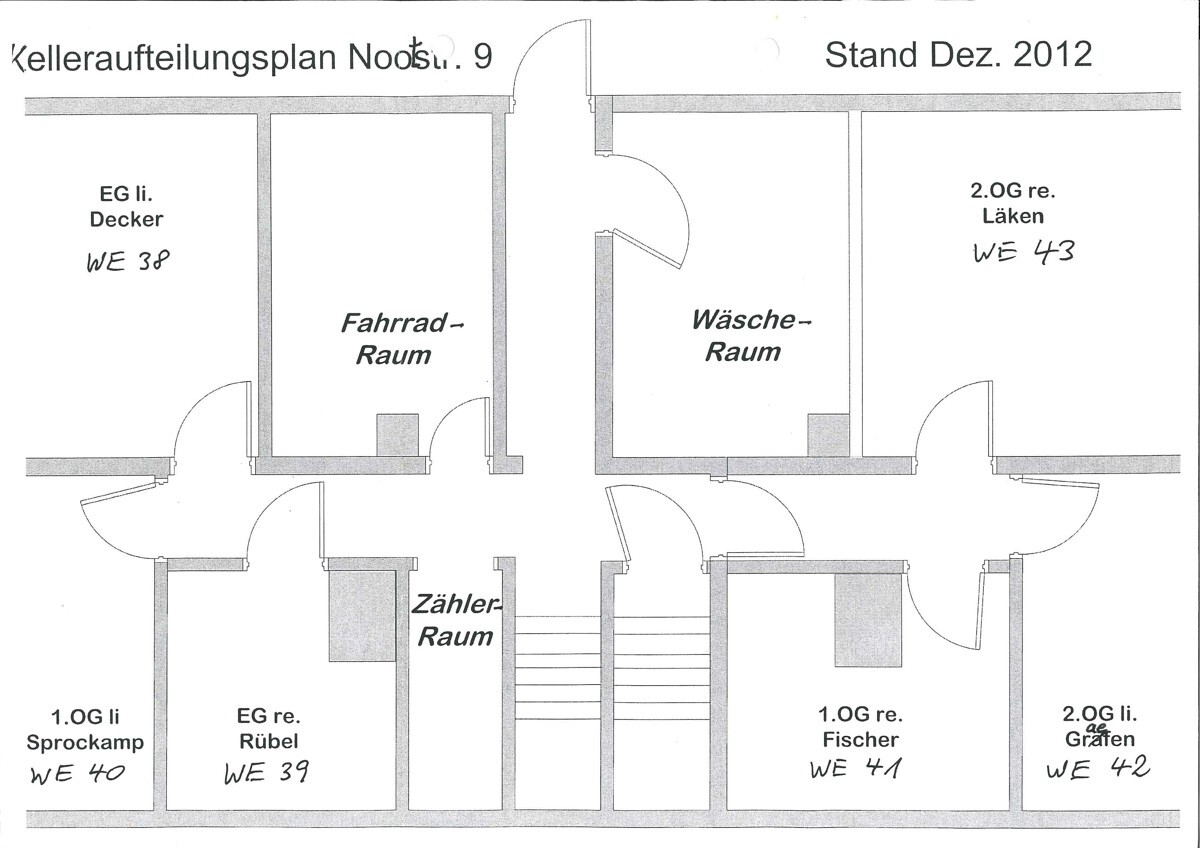 Kelleraufteilungsplan