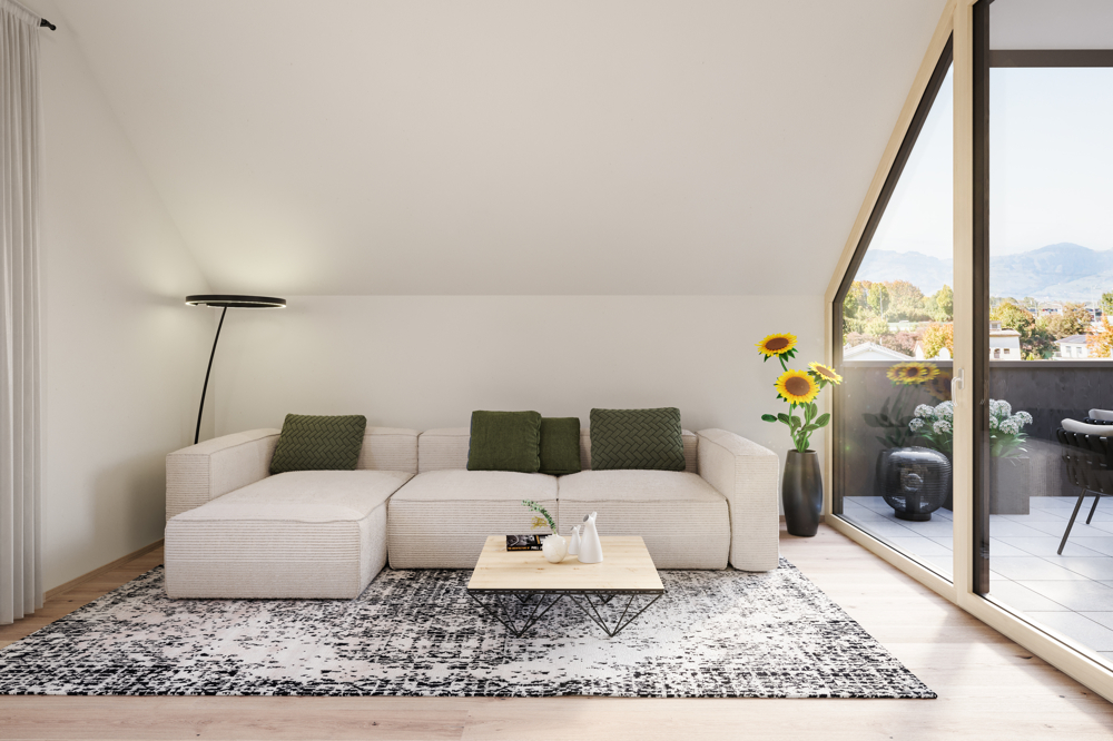 Muster: Wohnbereich mit Zugang zur Terrasse