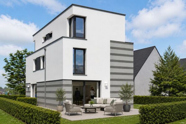 Hausansicht hinten mit Möbel