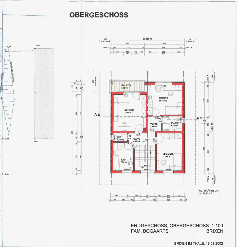 Grundriss OG Brixen im Thale