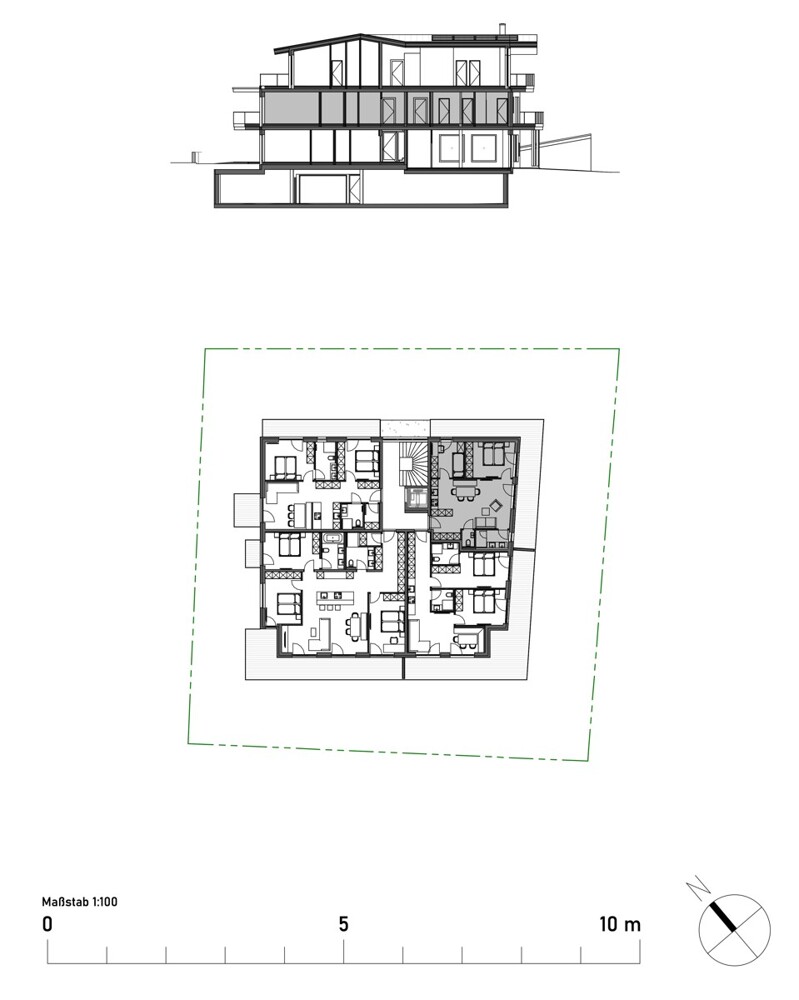 OG Top 6-  31 m²   Terrasse  und offenes Ambiente sowie 2  Schlafzimmer, Bad und sep. WC auf nur 56 m² 