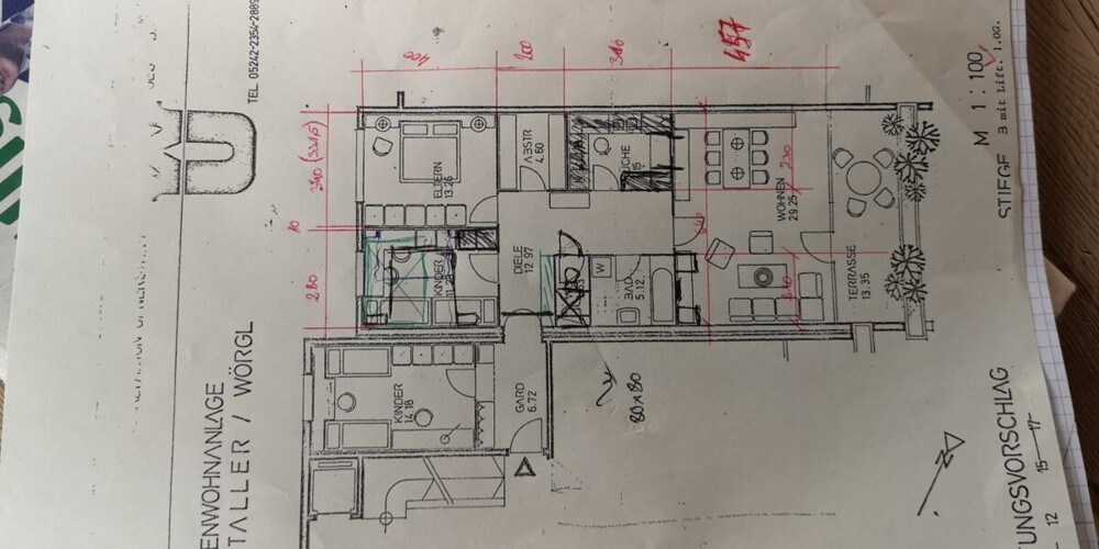 Plan mit Maßen