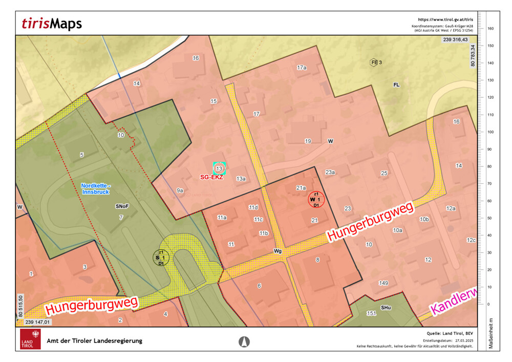 Tiris Hungerburgweg 13 Raumordnung