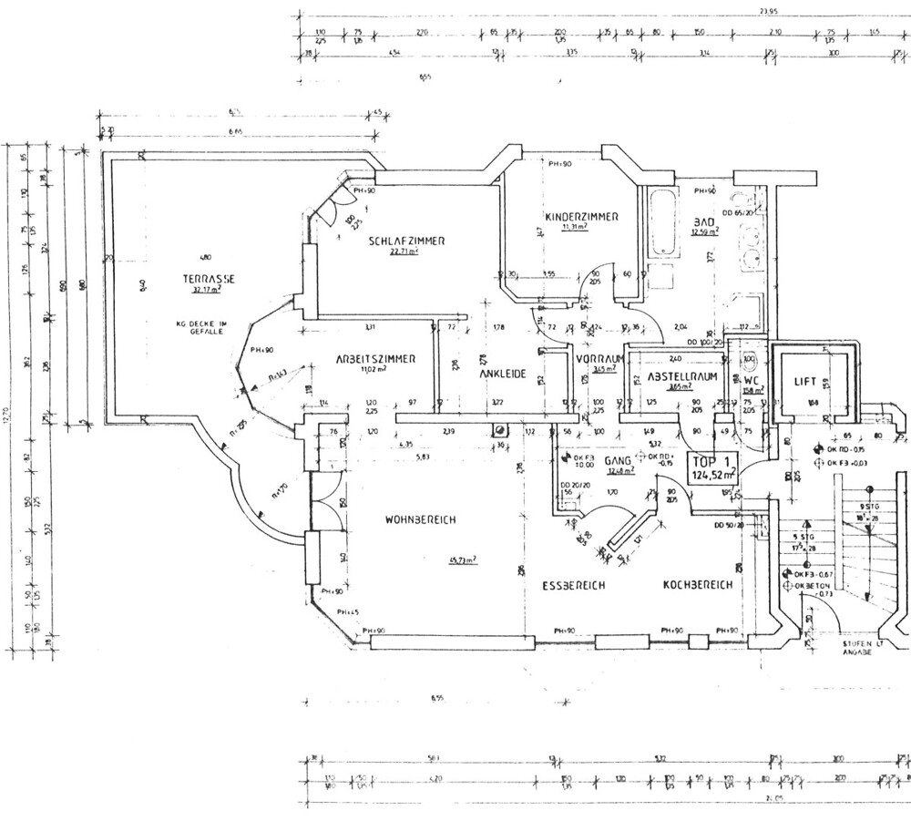 Plan mit Maßen
