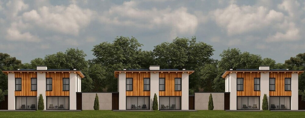 Moderne Reihenhäuser Fassade