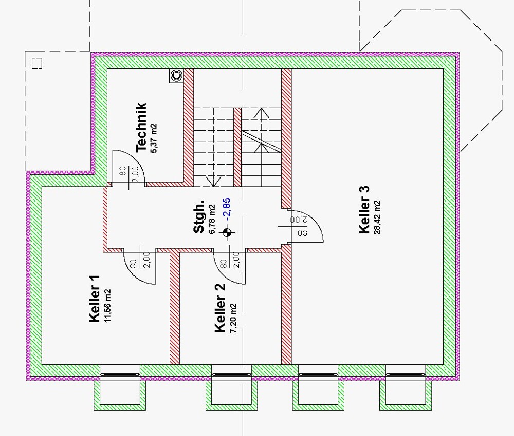 Kellergeschoss Grundriss Technikräume