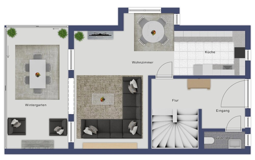 Erdgeschoss Grundriss Wintergarten
