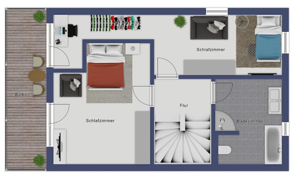 1. Obergeschoss Grundriss Schlafzimmer