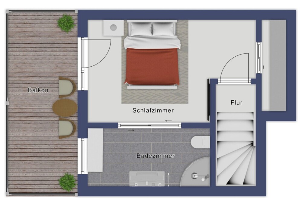 2. Obergeschoss Grundriss Balkon