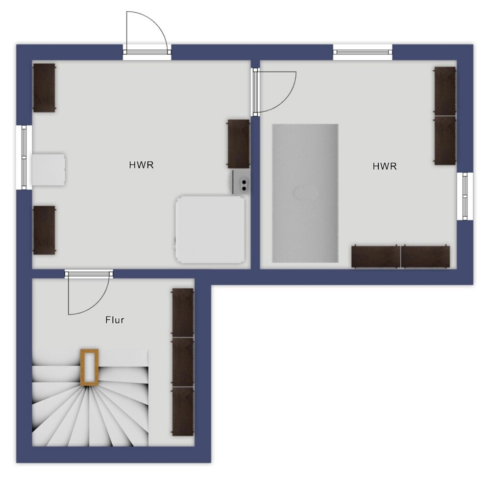 Kellergeschoß mit Waschküche Heizraum und Öltanks