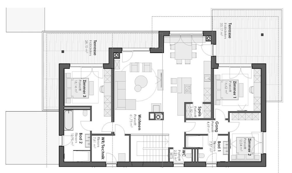 Guter Schnitt und viel offener Raum 