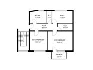 Grundriss Wohnung 2. OG Rechts
