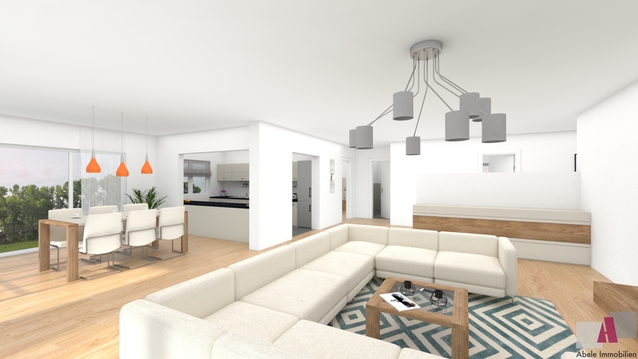 Wohnzimmer mit Blick zur Küche