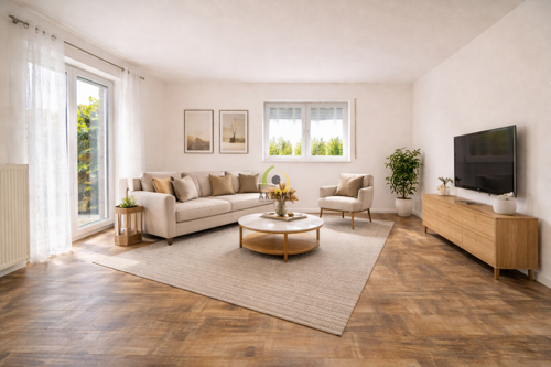 Wohnzimmer Bild virtuelles Homestaging Beispiel