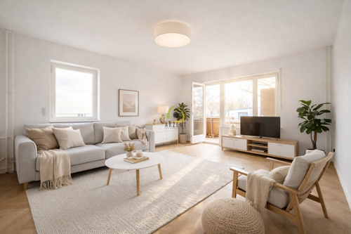 Wohnzimmer Beispielbild virtuelles Homestaging