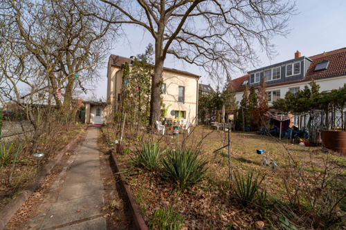 Blick über das Grundstück zum Haus