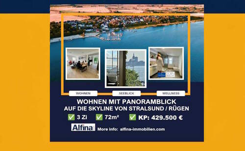 FeWo Panoramablick Rügen - Kapitalanlage Blick auf Strahlsund