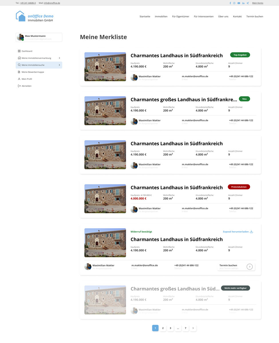 Suche - Meine Merkliste - Liste