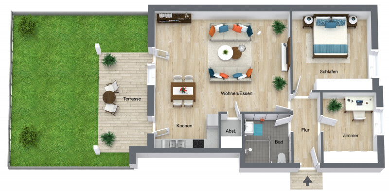 Dundenheim - Wohnung 3 - 3D Floor Plan