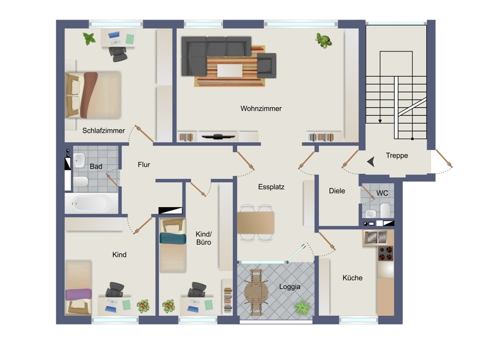 Grundriss Etagenwohnung