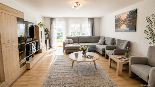 Wohn-/Esszimmer KI-optimiert