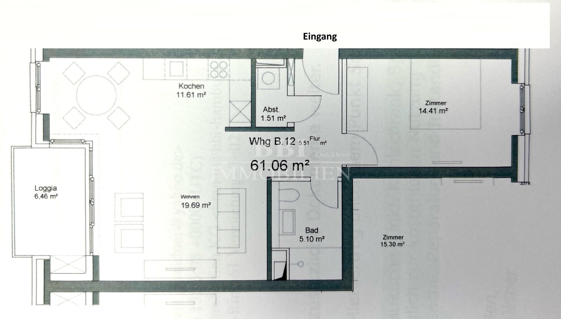 Schöne 2-Zimmer-Wohnung im 1. Obergeschoss mit PKW-Stellplatz - Photo 1