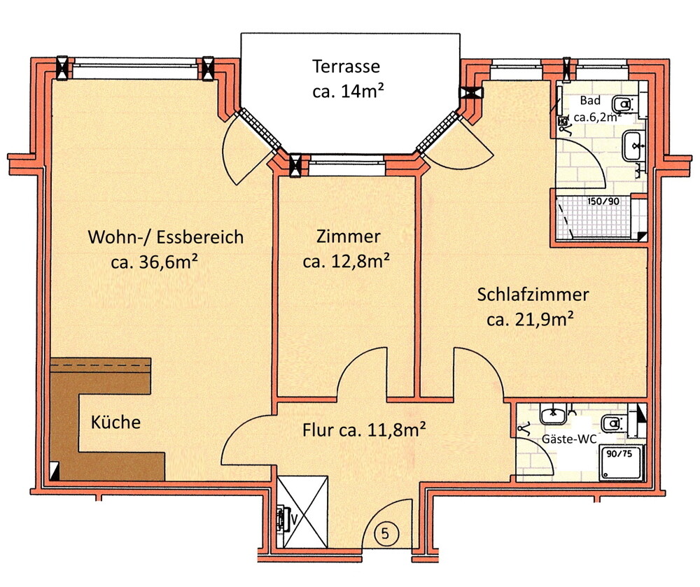 Großartige Terrassenwohnung mit Tiefgaragenstellplatz und Fahrstuhl - Photo 1