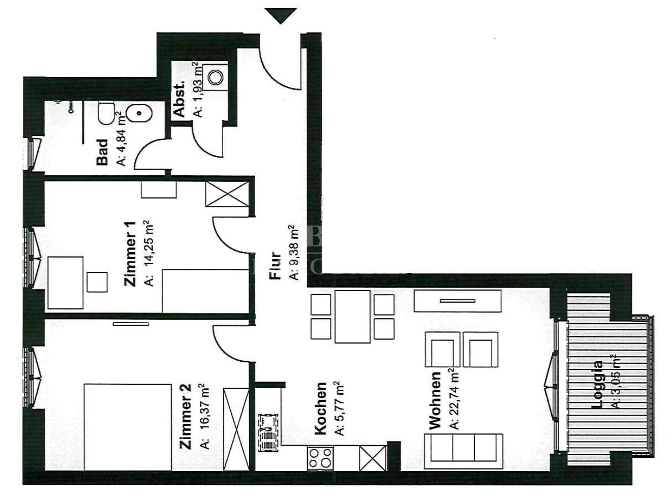 Schöne 3-Zimmer-Wohnung im 2. Obergeschoss mit PKW-Stellplatz - Photo 1