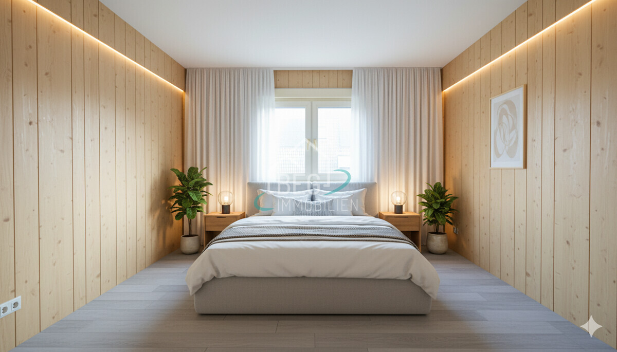 Schlafzimmer virtuell möbliert