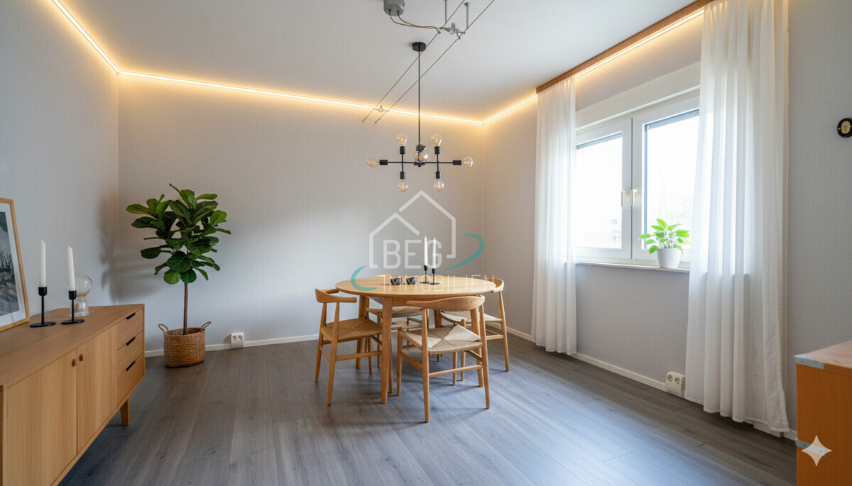 Esszimmer virtuell möbliert