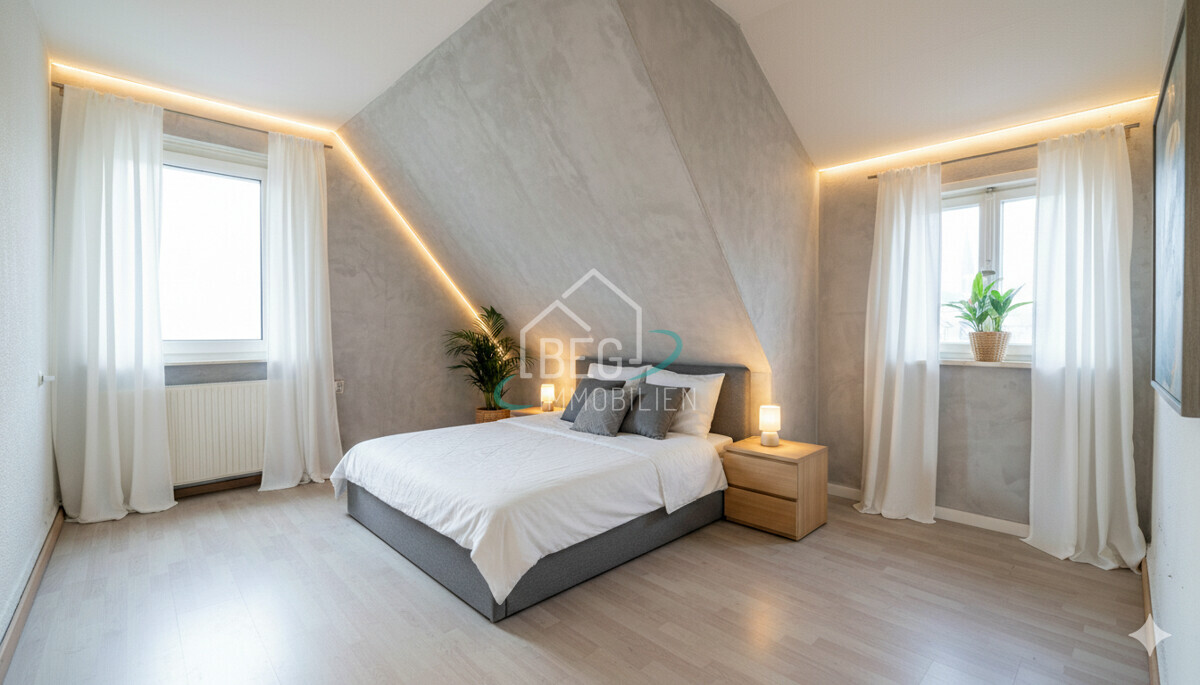 Schlafzimmer virtuell möbliert