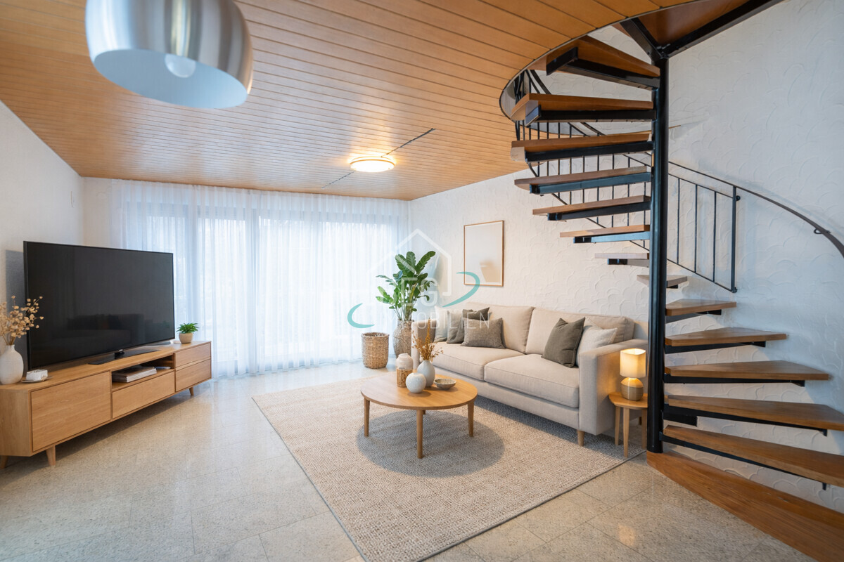 Wohn-Essbereich virtuell möbliert