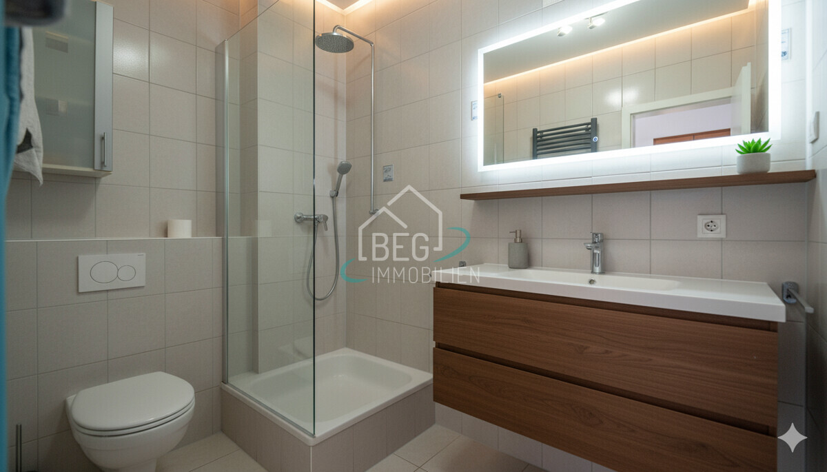 Badezimmmer virtuell möbliert