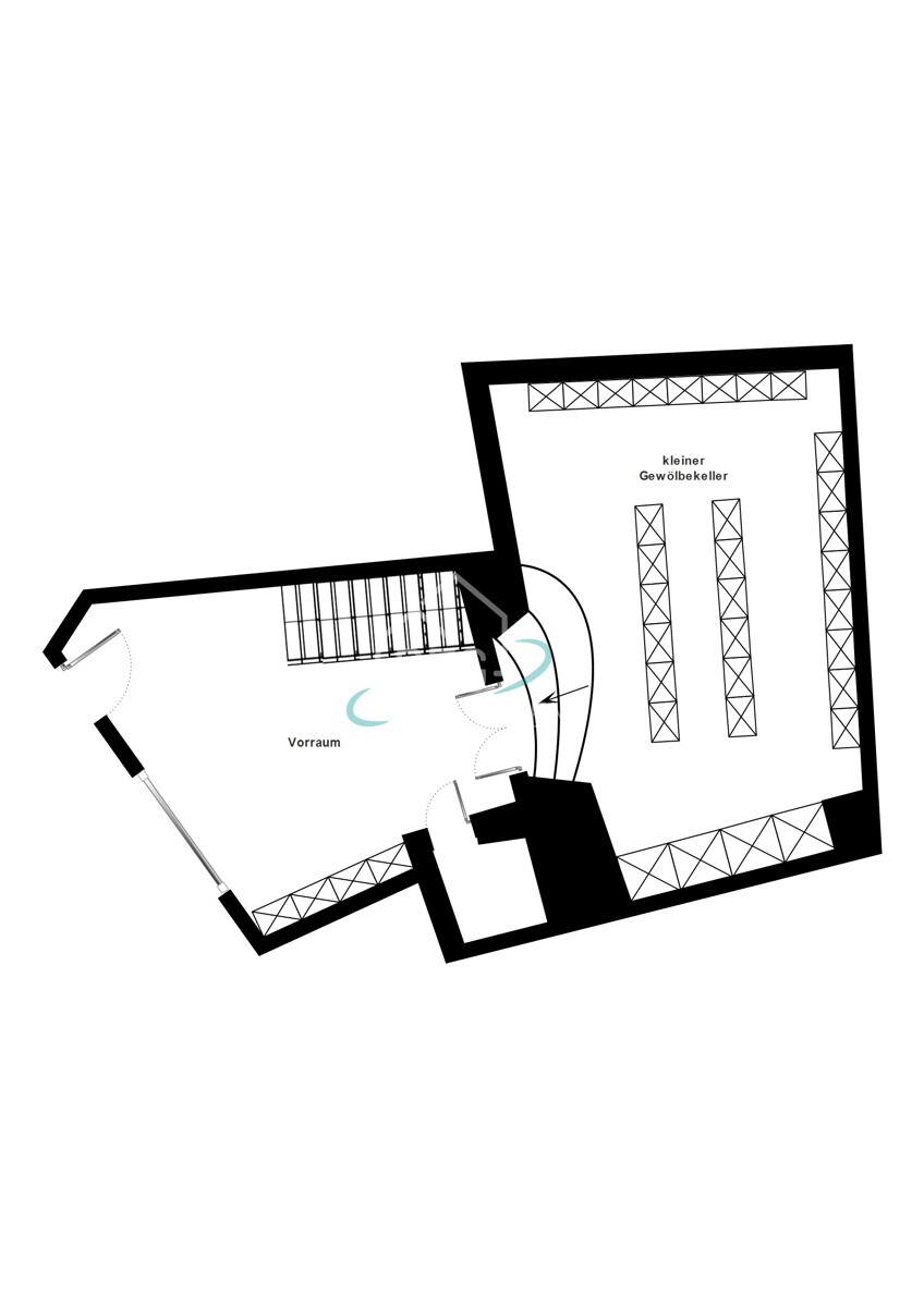 Grundriss Sockelgeschoss / kleiner Gewölbekeller
