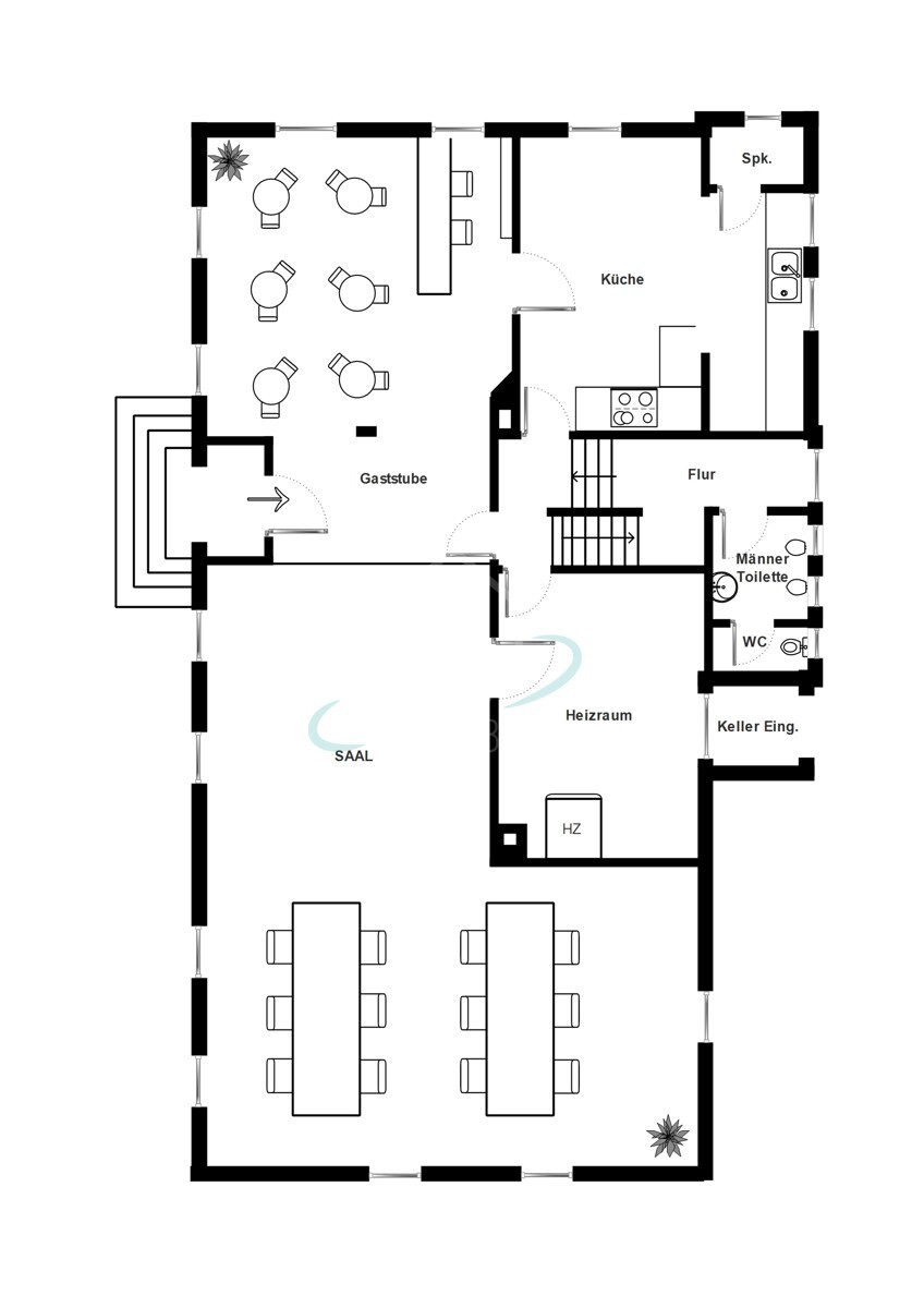 Grundriss Gaststätte Erdgeschoss