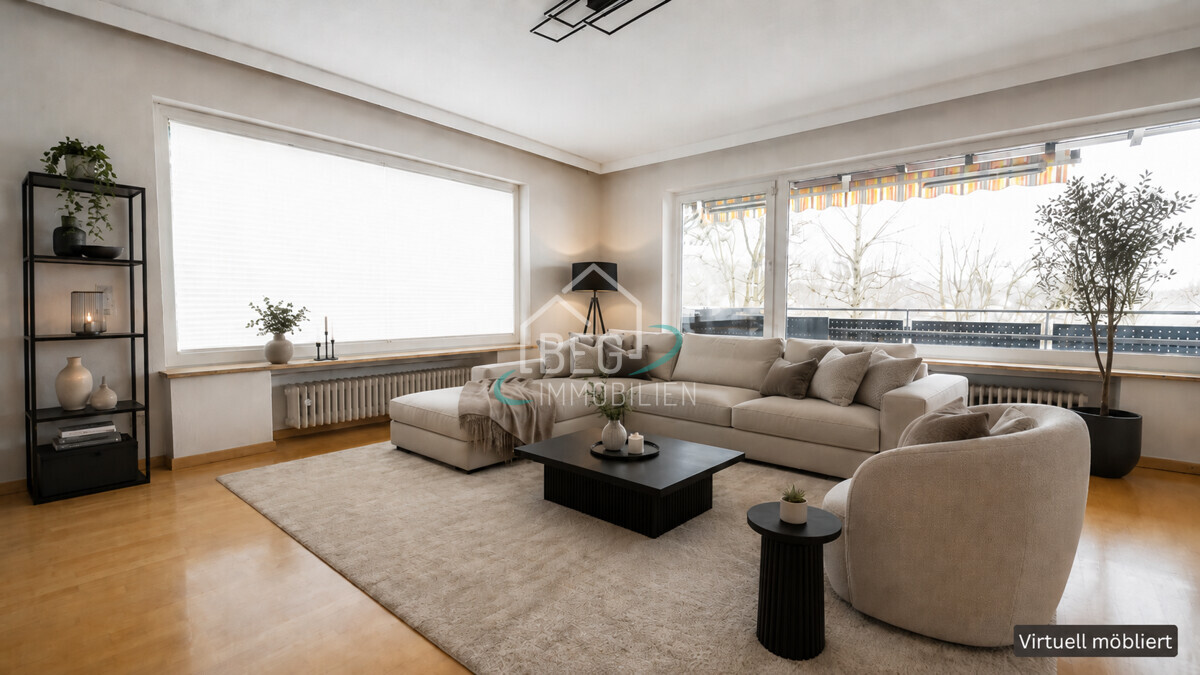 Wohnzimmer EG virtuell möbliert