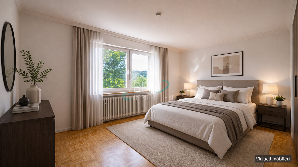 Schlafzimmer EG virtuell möbliert