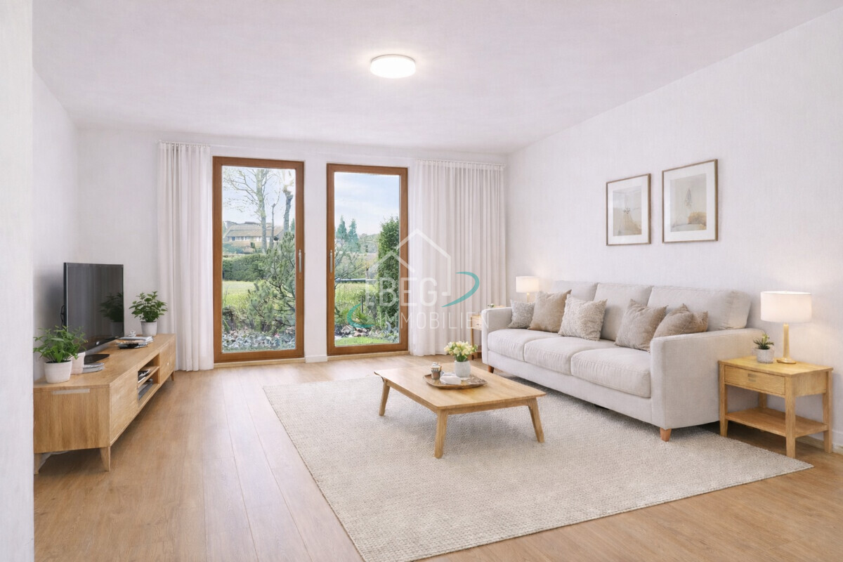 virtuell bearbeiteter Wohn-Essbereich