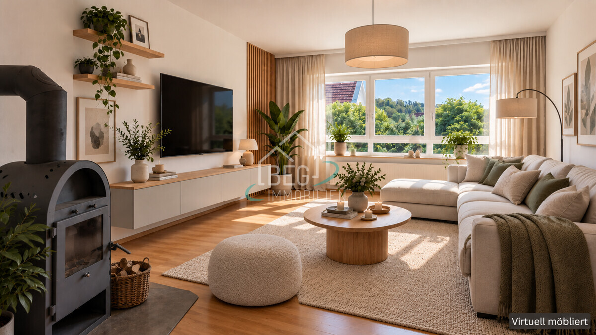 Wohnzimmer EG virtuell möbliert