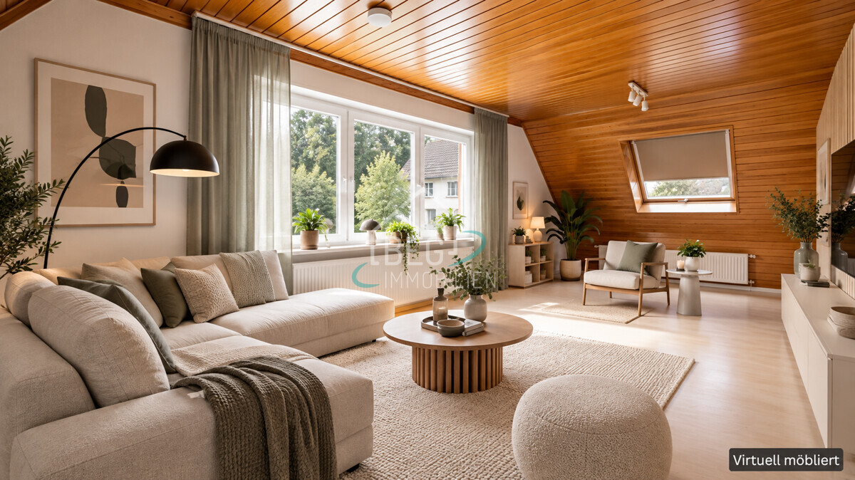 Wohnzimmer DG virtuell möbliert