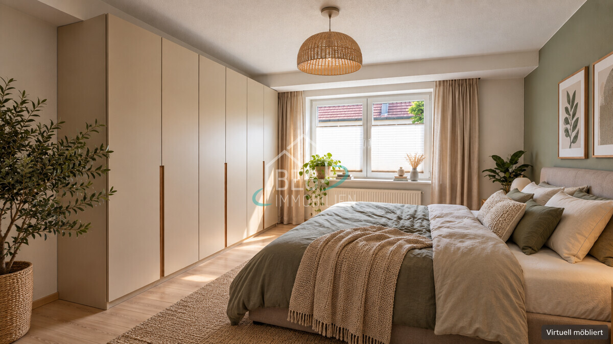 Schlafzimmer EG virtuell möbliert