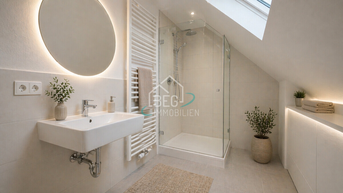 virtuell bearbeitetes Badezimmer