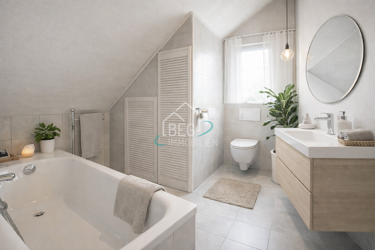 virtuell möbliertes Badezimmer